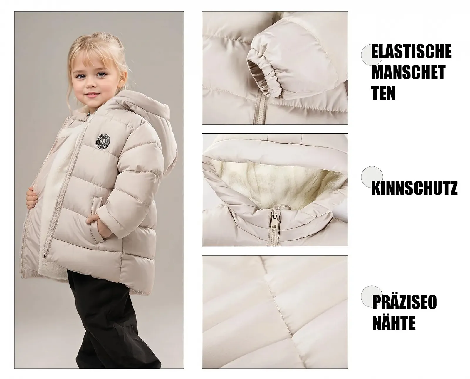 SOLOCOTE Зимове пальто для дівчинки, водовідштовхувальне, штучний пух, фото №5 SOLOCOTE Зимове пальто для дівчинки, водовідштовхувальне, штучний пух, фото №5