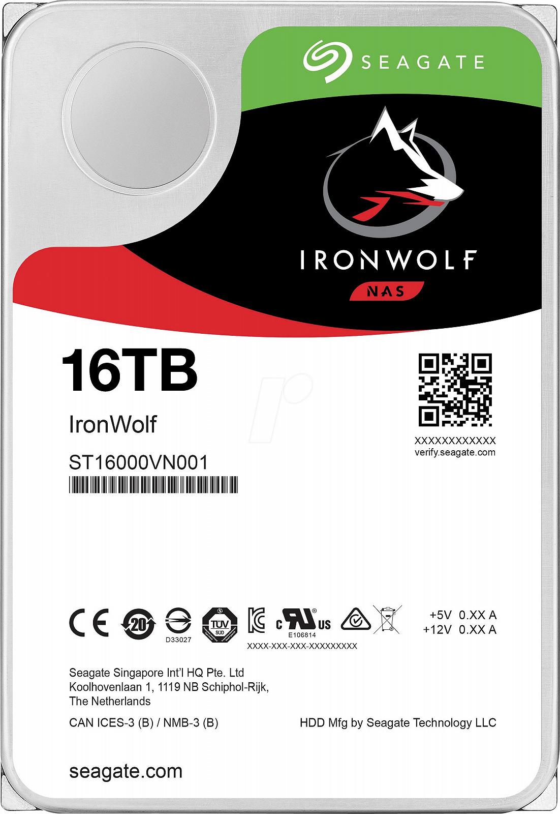 Жесткий диск Seagate IronWolf 16ТБ 7200об/м 240 МБ/с 3.5" SATA III (ST16000VN001), фото №2