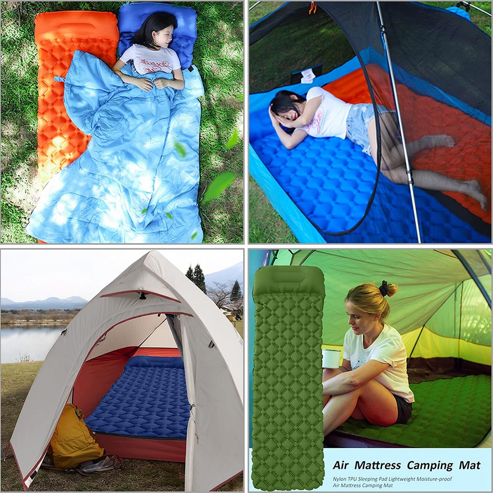 Коврик GGZONE Outdoor красивый пейзаж ультралегкий влагозащитный надувной армейский зеленый, фото №7