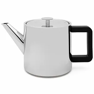 Чайник Small Shiny 1.1 літра з подвійними стінками, фільтром для чаю та чорною дерев'яною підставкою synthetic.ua - Фото 1