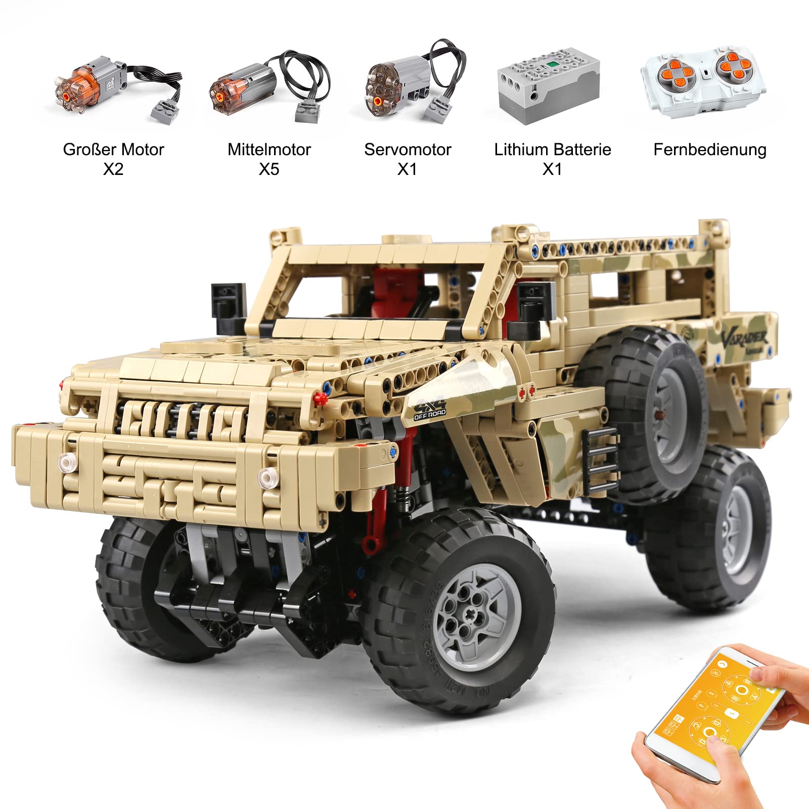 Блоки Mould King 13131 Technik App Off-Road Vehicle 2018 Clamping Масштаб 1:8, фото №2