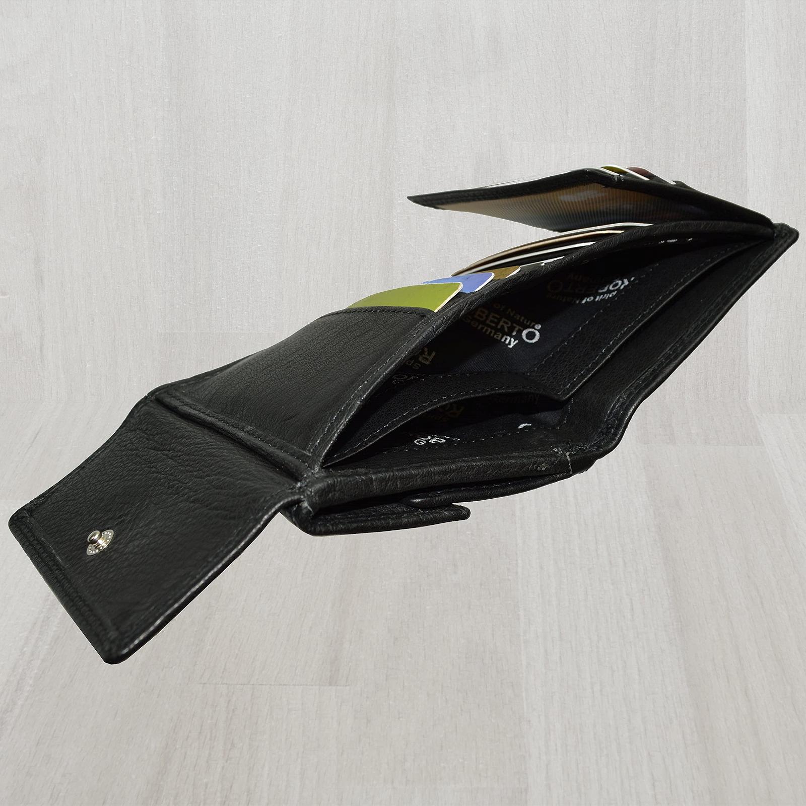 Кошелек Flevado из 100% мягкой кожи наппа для женщин Viennese Box с RFID (Черный), черный, Классический, фото №7