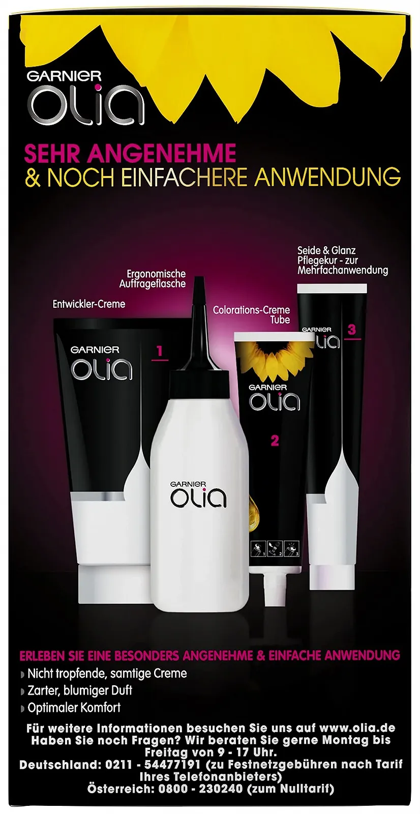 Фарба для волосся Garnier Olia 6.0 Світло-каштановий, перманентна, без аміаку, з натуральними оліями, фото №4 Фарба для волосся Garnier Olia 6.0 Світло-каштановий, перманентна, без аміаку, з натуральними оліями, фото №4