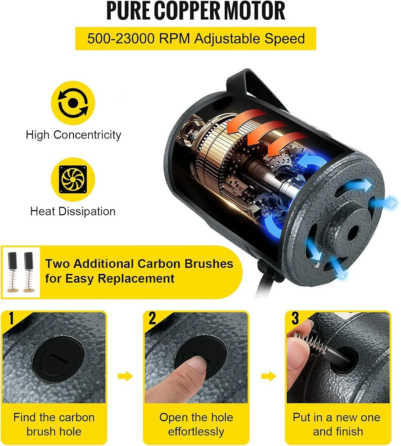 Шліфувальний верстат VEVOR 380W Flex Shaft Grinder, фото №3