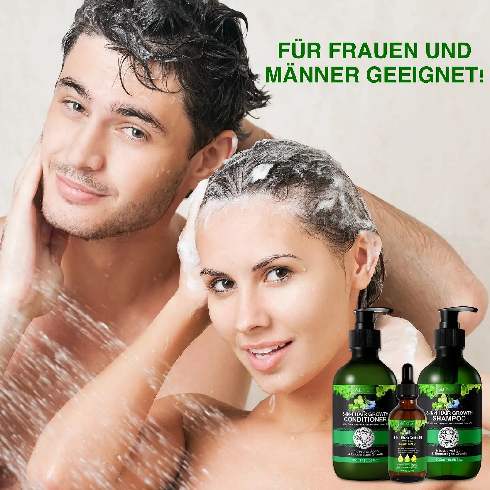 Набір для росту волосся 3-в-1 P-Beauty Кондиціонер, Шампунь, Олія Для всіх типів волосся, фото №4