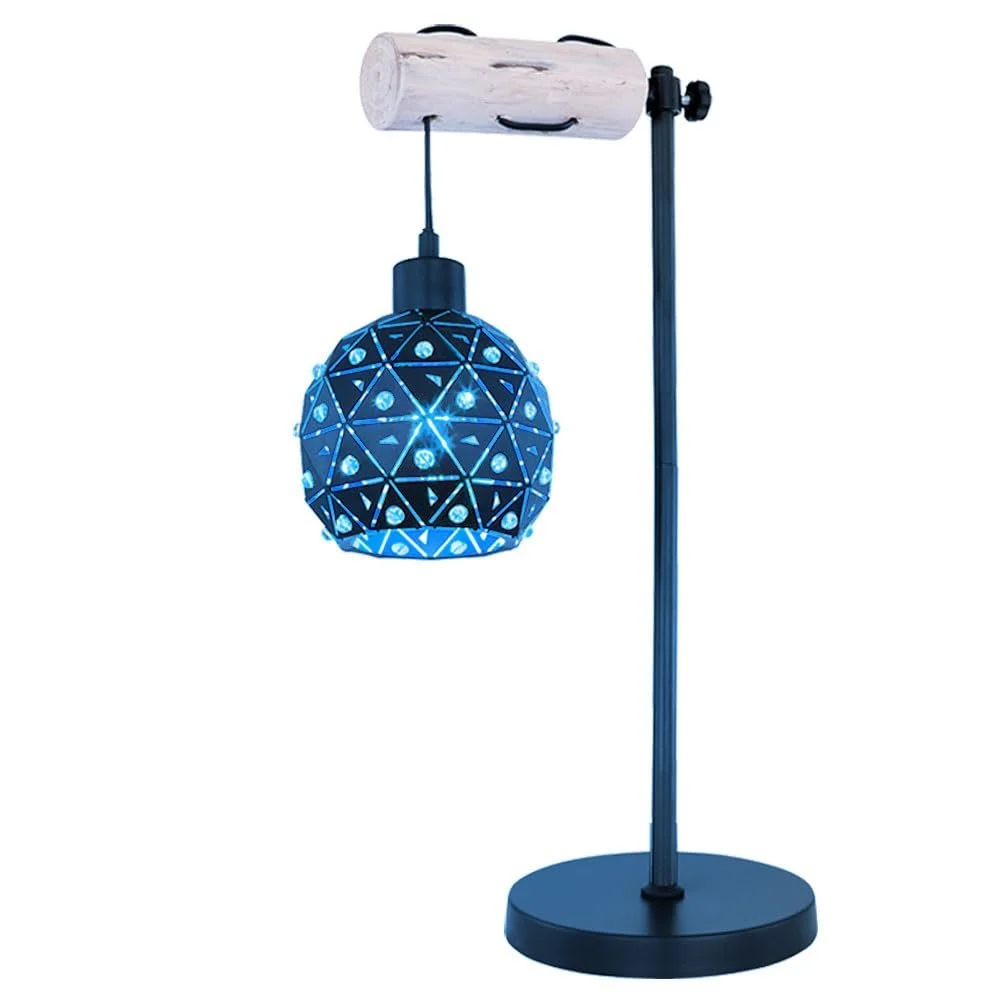 Настольная лампа Globo LED с пультом ДУ RGB Crystals Metal 8,5 Вт 806 лм Black Gold 55 см, фото №1