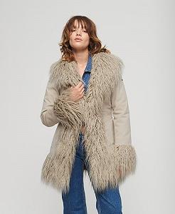 Куртка Superdry Afghan Кожаная искусственная женская synthetic.ua - Фото 1