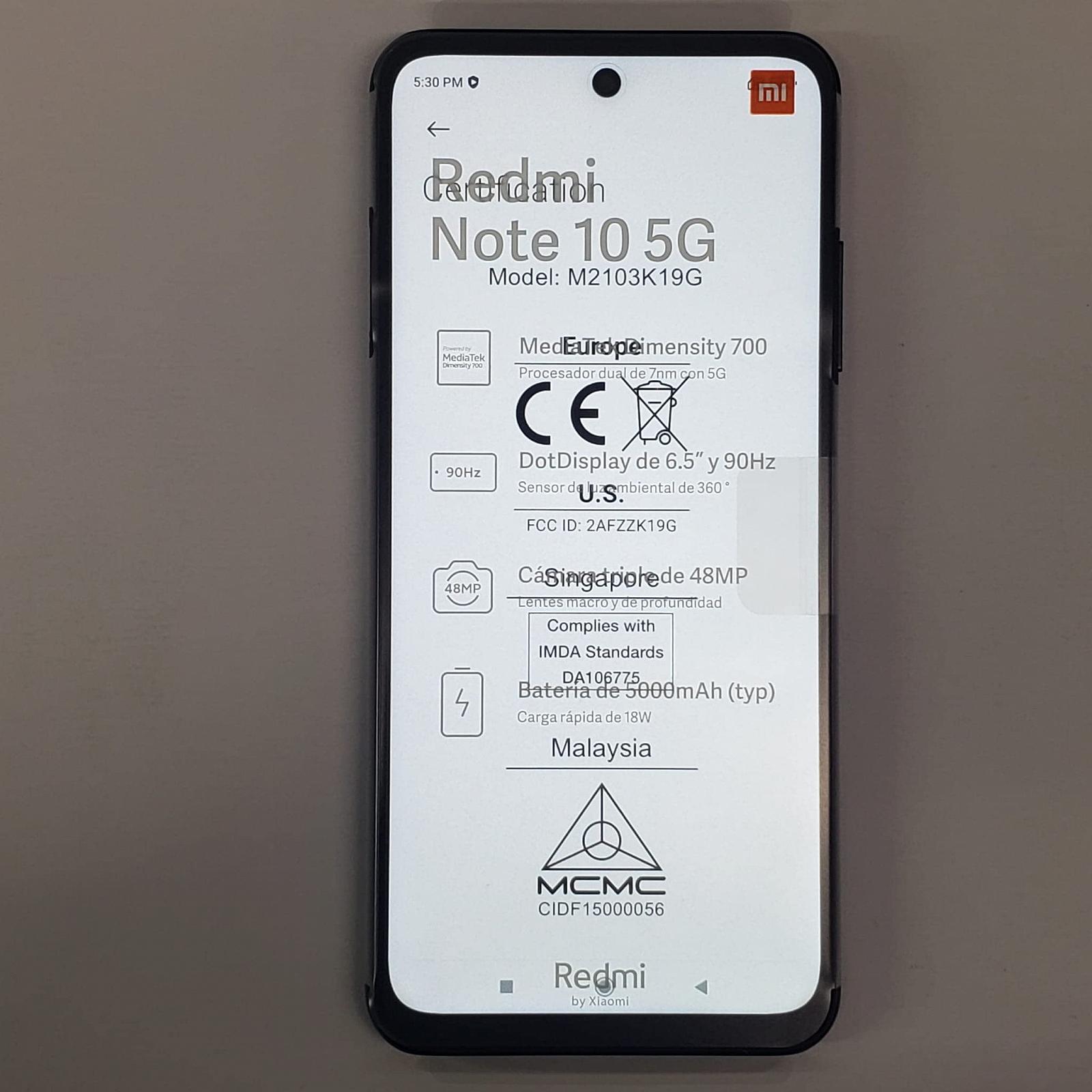 Смартфон Xiaomi Redmi Note 10 5G 4 GB RAM, 128 GB ROM, Graphite Grey, фото №7 Смартфон Xiaomi Redmi Note 10 5G 4 GB RAM, 128 GB ROM, Graphite Grey, фото №7