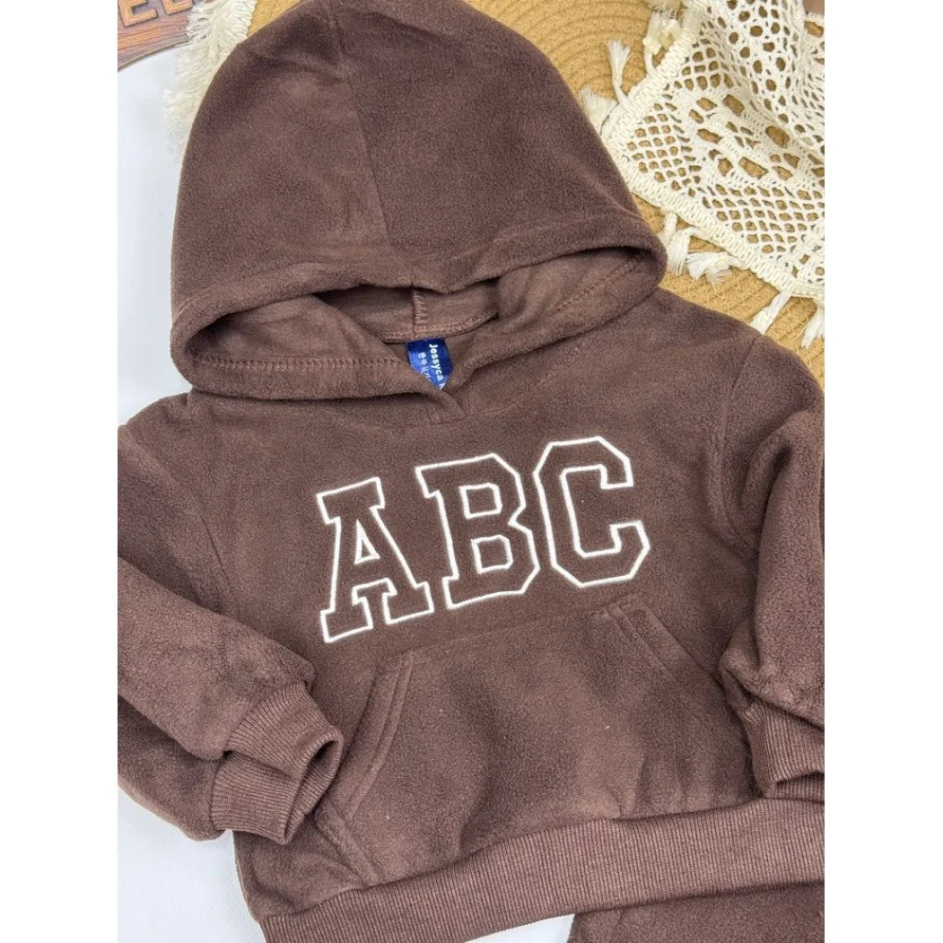 Теплий дитячий костюм з флісу "ABC" від 80 см до 140 см з капюшоном, фото №13