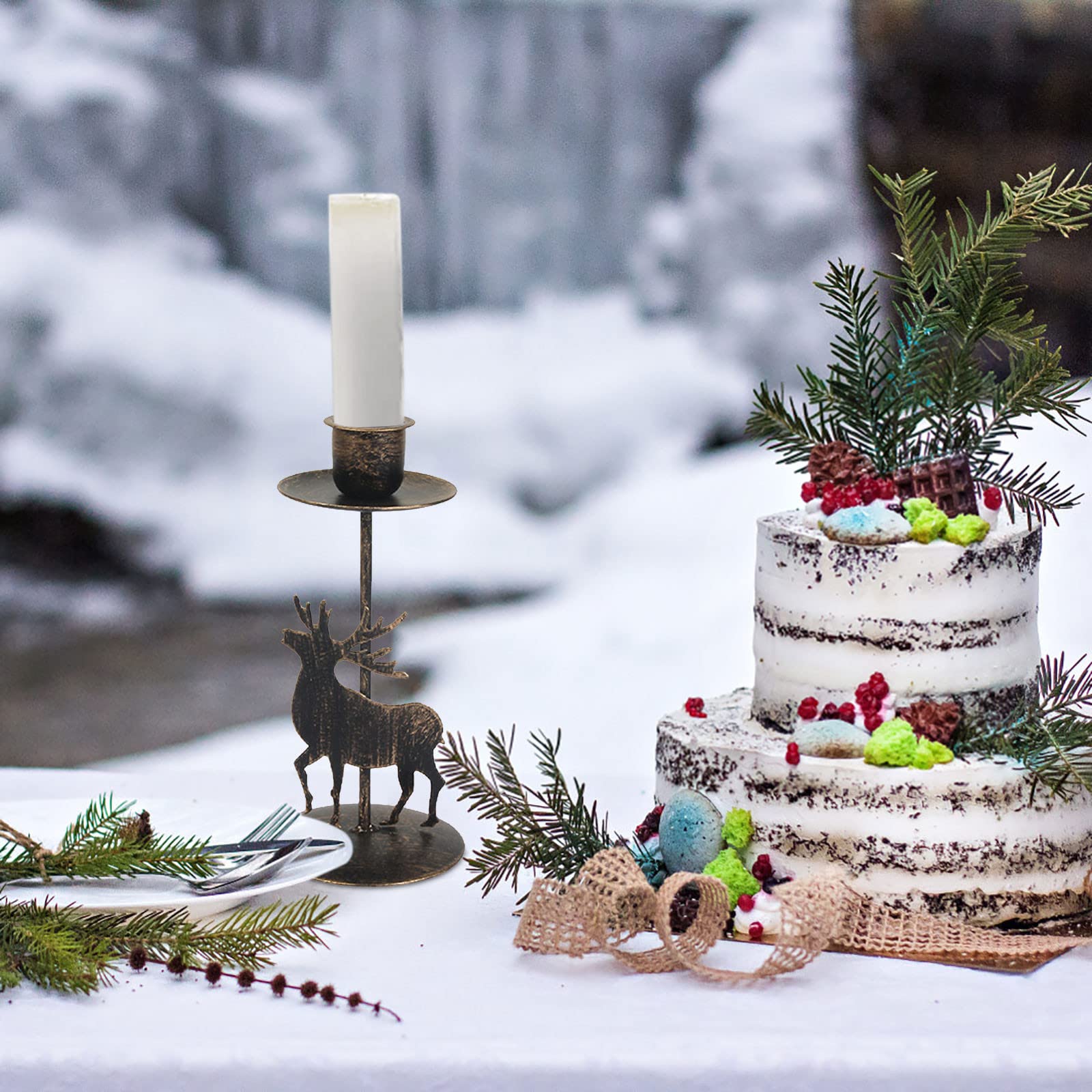 Подсвечник Yuemei Metal Candle Holder Рождественский Черный Один размер, фото №7