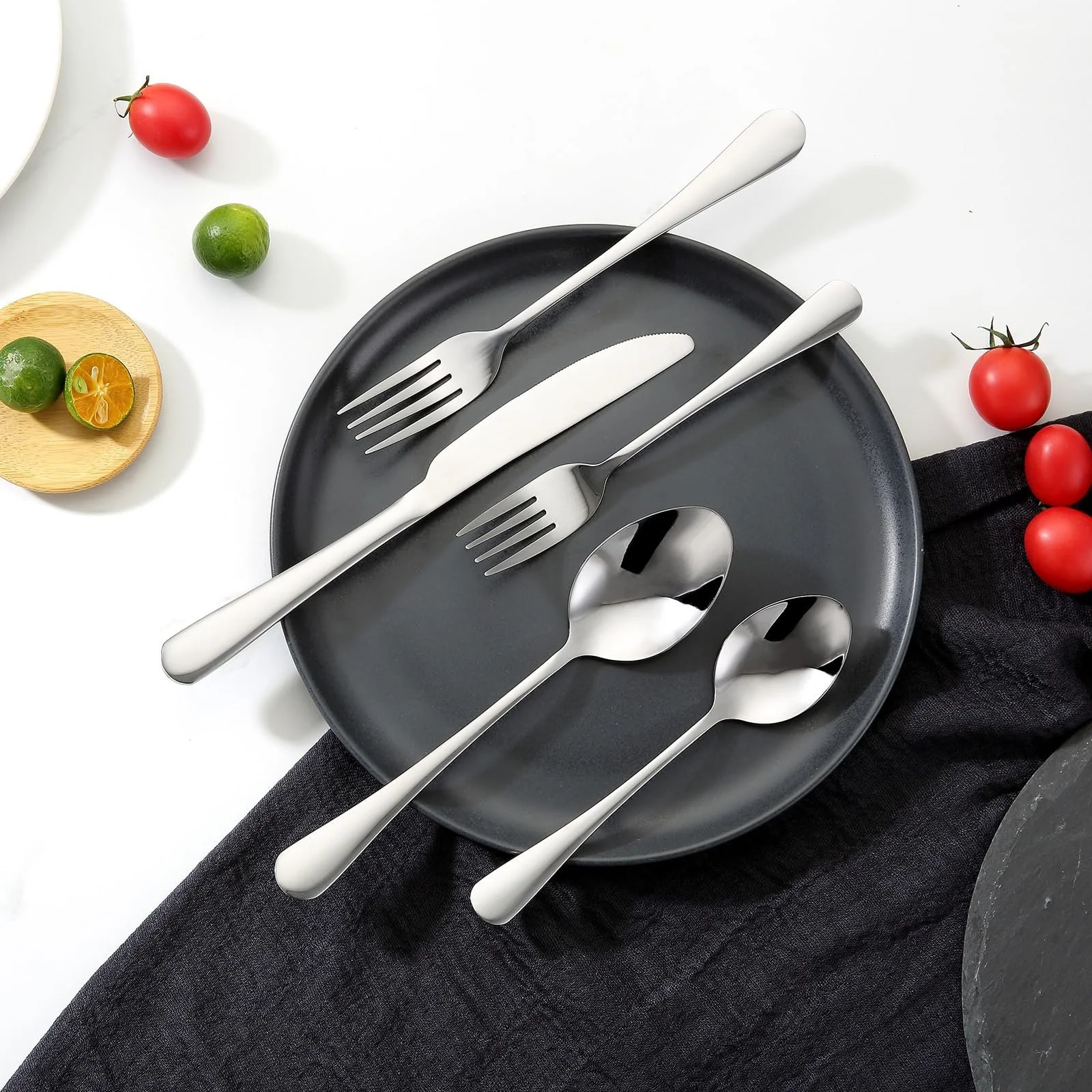 Набір столових приборів VEVOR для 6 персон, 30 предметів, з харчової нержавіючої сталі, можна мити в посудомийній машині, фото №8