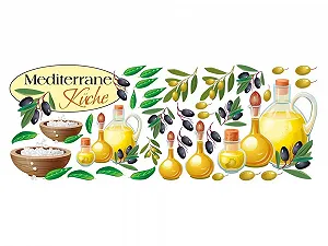 Наклейка на стіну Mediterranean Olive Kitchen Tattoo Sticker Set 150 x 57 см - Фото 1