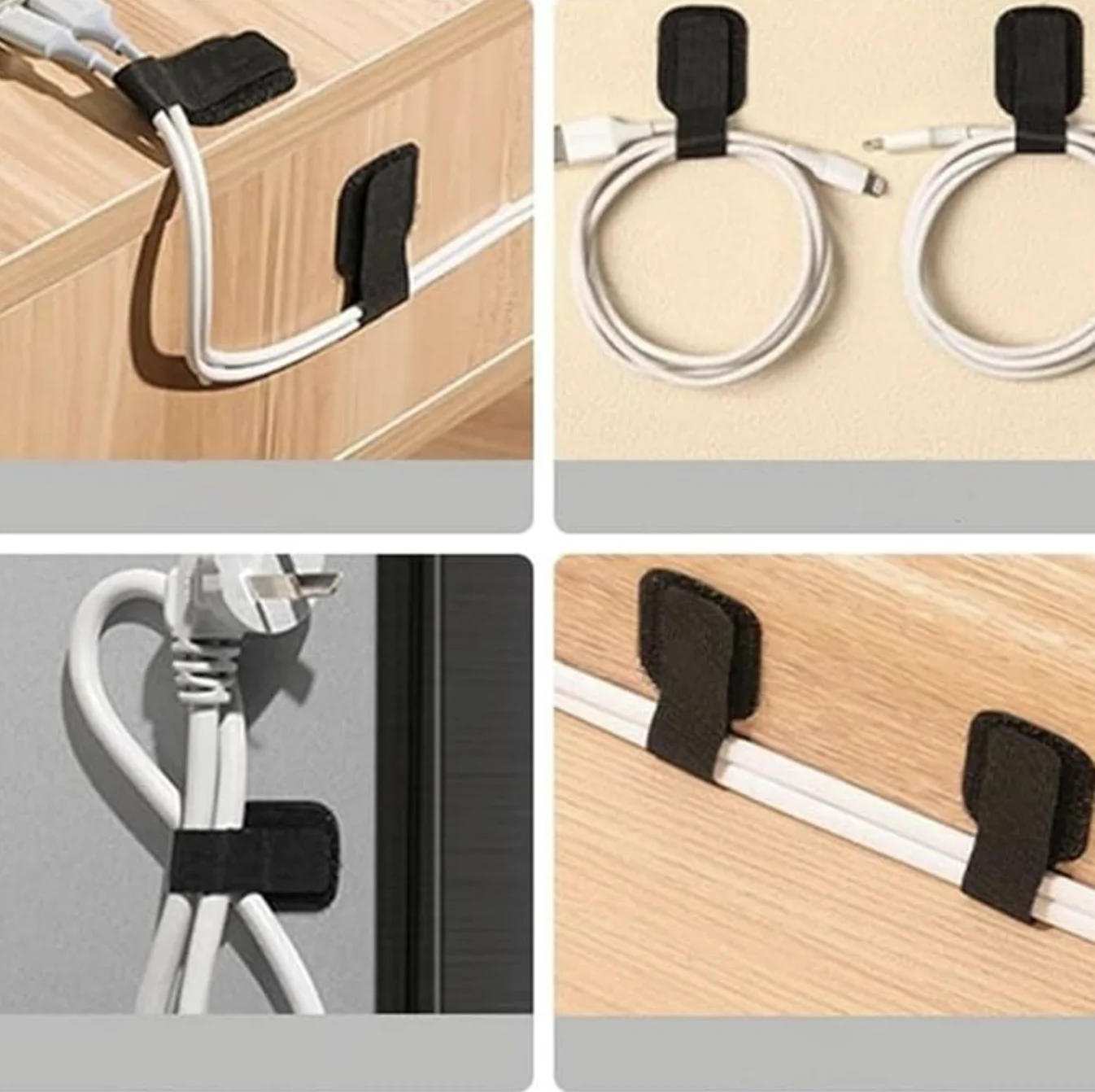 Органайзер для кабелів липучка тримач дротів JoyRo 3M L 5 шт Чорний, фото №6