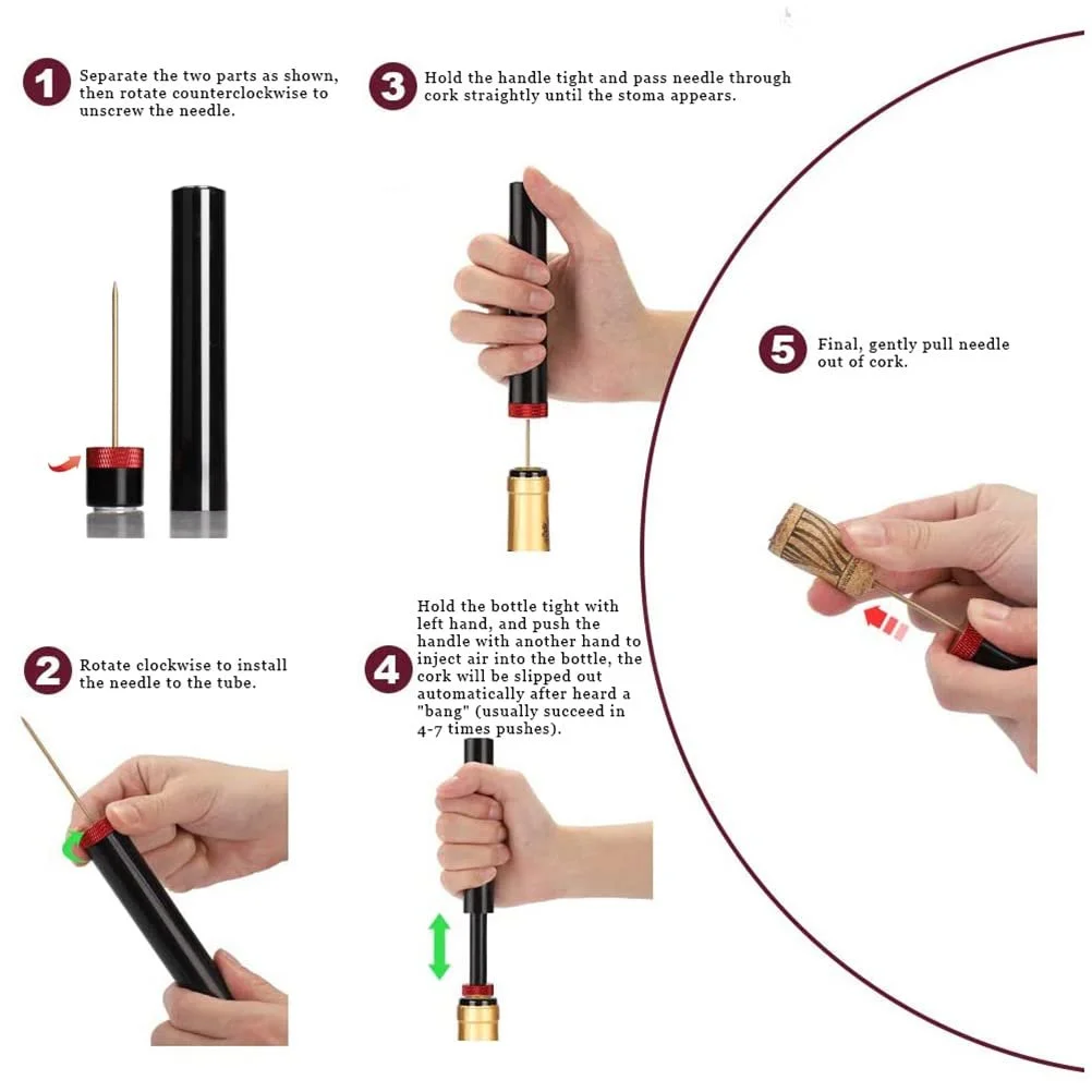 Пневматичний штопор Mr.do, червоний, фото №4