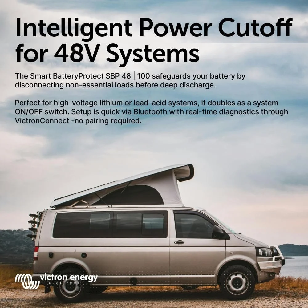 Реле відключення АКБ Victron Energy Smart Battery Protect / 48V / 100A /Програмоване / Блакитне, фото №3 Реле відключення АКБ Victron Energy Smart Battery Protect / 48V / 100A /Програмоване / Блакитне, фото №3