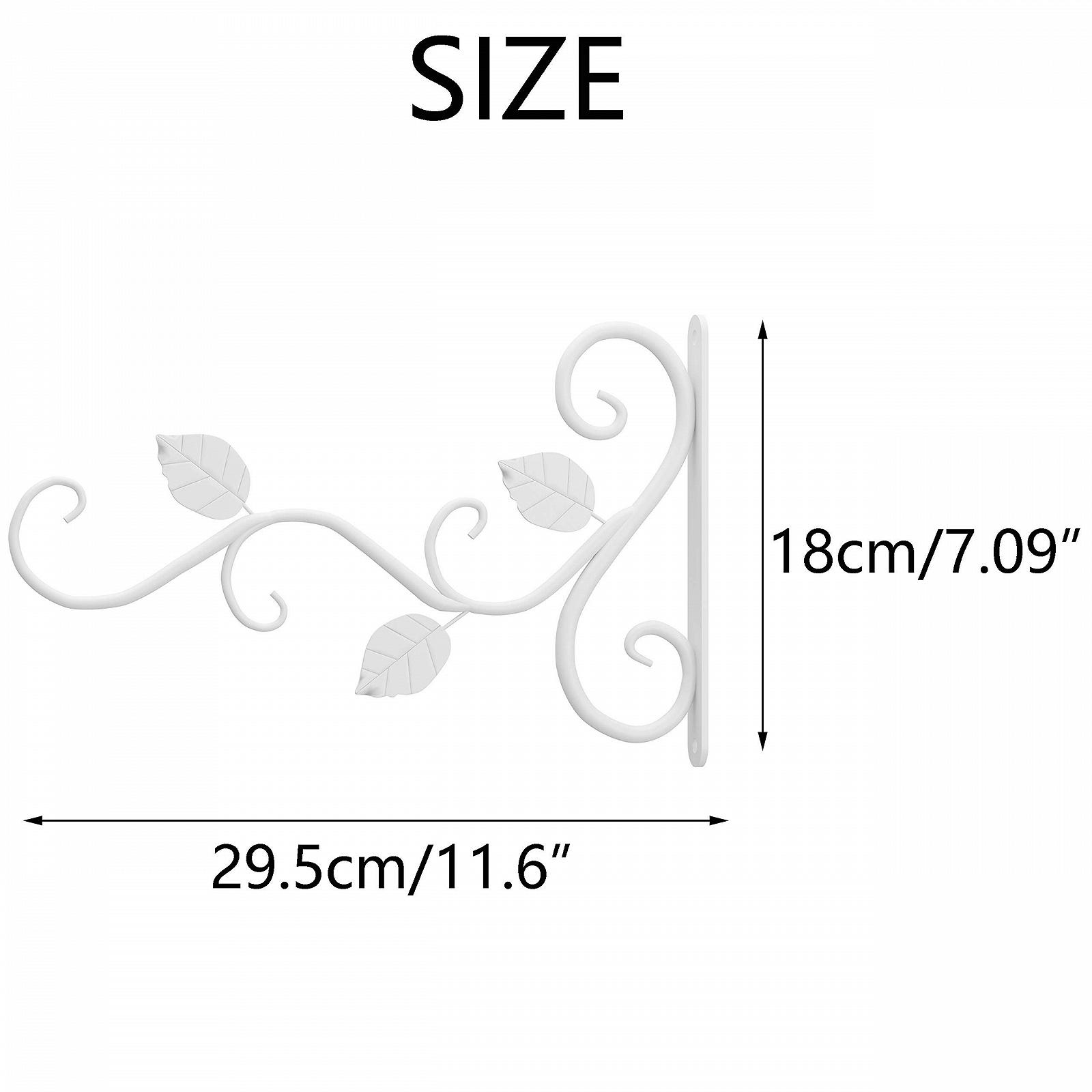 Настінні гачки для рослин Залізо Білі 29.5 см 2 шт., фото №5 Настінні гачки для рослин Залізо Білі 29.5 см 2 шт., фото №5