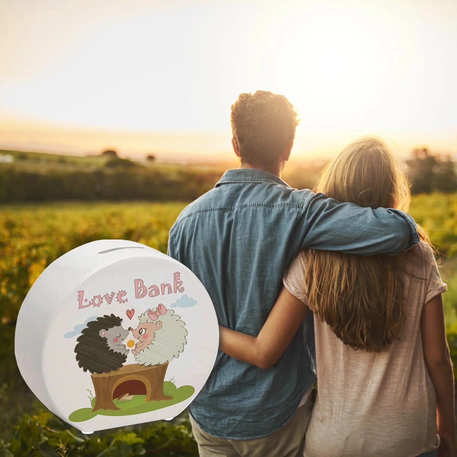 Скарбничка керамічна Пара їжачків Love Bank, фото №6