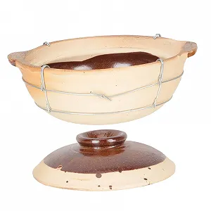 Горшок глиняный керамический с ручкой жаростойкий для тушения и риса - Фото 1