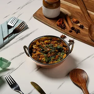 Набор мисок для подачи Zap Impex Karahi 2 шт. Hammered Copper & Stainless Steel 13 см (300 мл) цена на synthetic.ua - Фото 1 Набор мисок для подачи Zap Impex Karahi 2 шт. Hammered Copper & Stainless Steel 13 см (300 мл) synthetic.ua - Фото 1