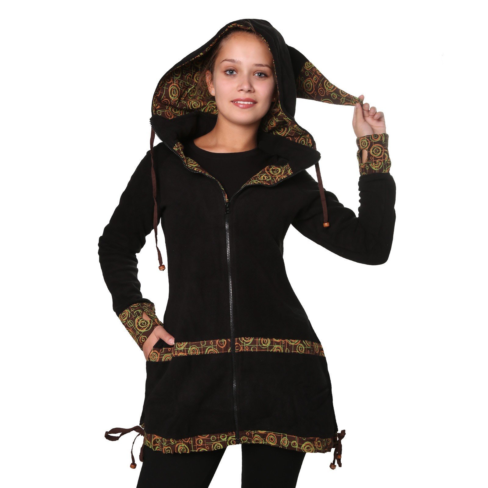 Жіноче коротке флісове пальто Kunst und Magie зі знімним загостреним капюшоном Fairy, фото №1