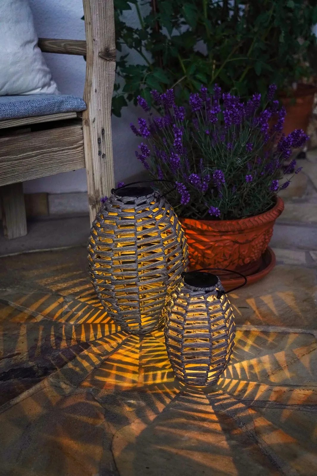 Настільна лампа Eglo Solar LED Wicker Сіра, фото №2