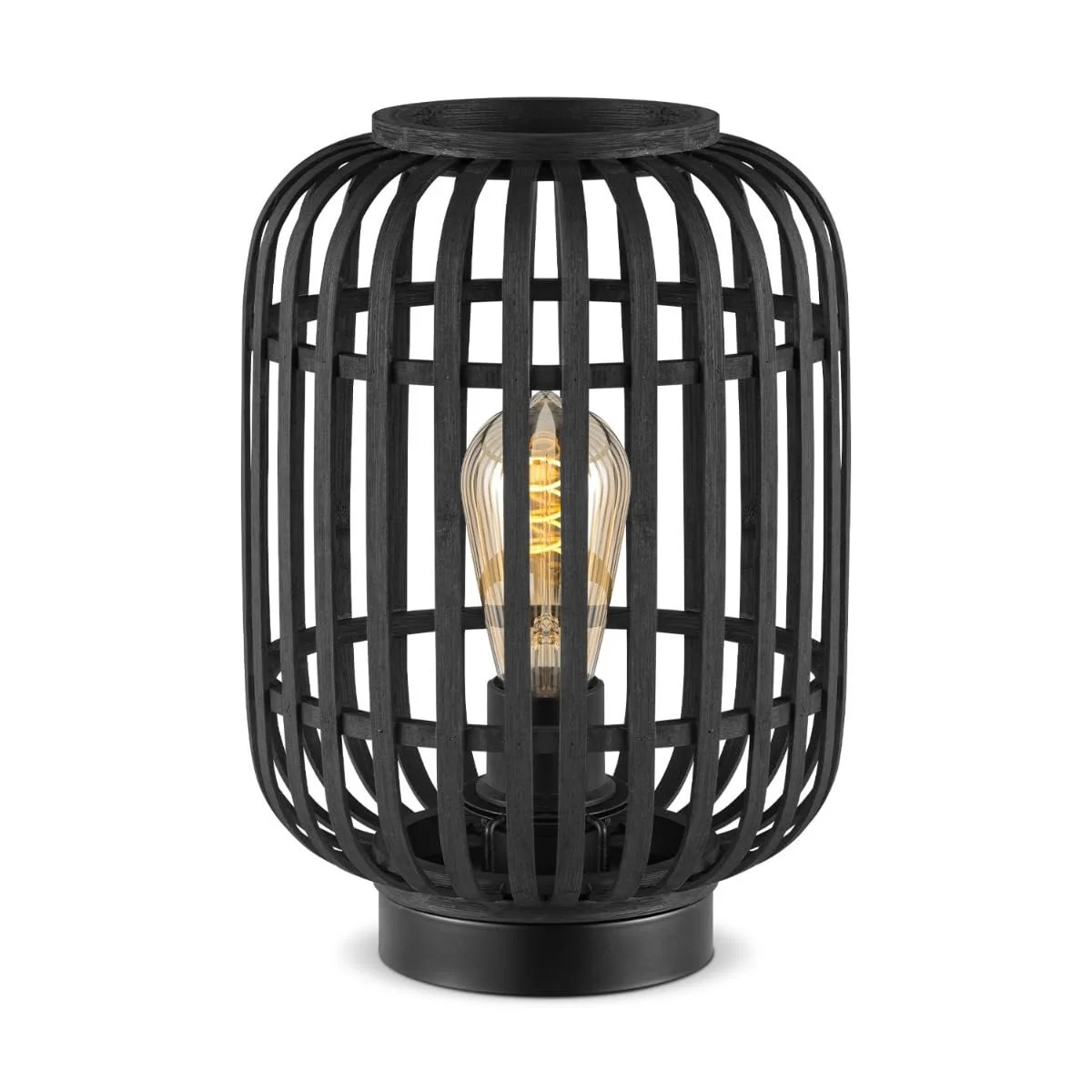 Настільна лампа Home Sweet Home Bohemian 21.5x21.5x30 см E27 Бамбук Чорна, фото №1