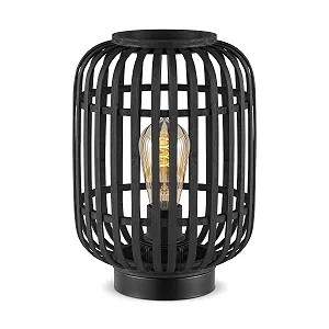Настільна лампа Home Sweet Home Bohemian 21.5x21.5x30 см E27 Бамбук Чорна - Фото 1