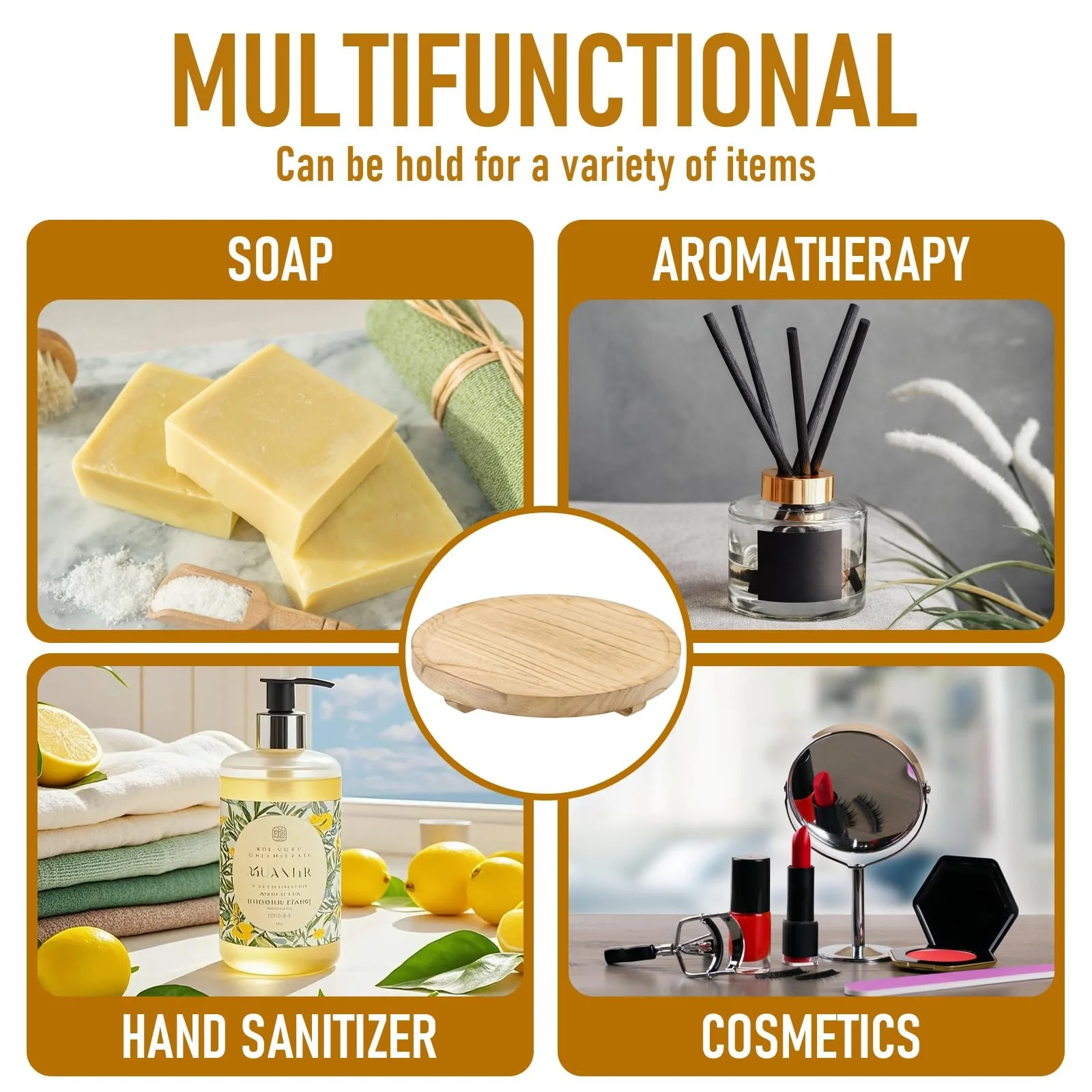 Деревянный поднос круглый для свечей в деревенском стиле., фото №5 Деревянный поднос круглый для свечей в деревенском стиле., фото №5