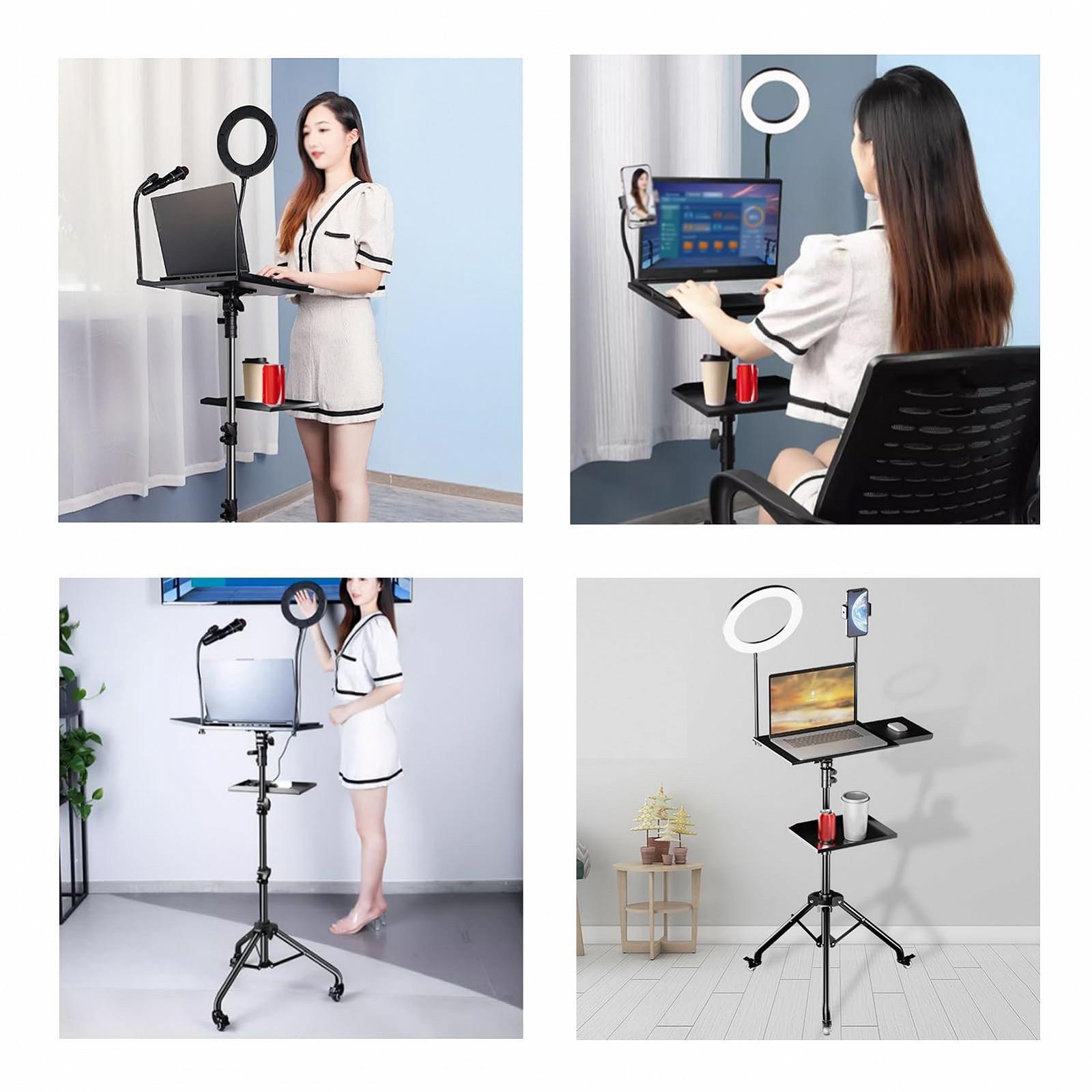 Напольная Стойка для Ноутбука, Напольная Поддерживающая Стойка, Подъемный Верстак из Алюминиевого Сплава для Дома или Офиса на Открытом Воздухе с Дополнительными Колесами, фото №7 Напольная Стойка для Ноутбука, Напольная Поддерживающая Стойка, Подъемный Верстак из Алюминиевого Сплава для Дома или Офиса на Открытом Воздухе с Дополнительными Колесами, фото №7