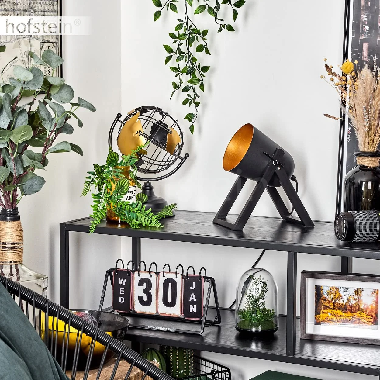 Настільна лампа Novilly Дерево/Метал Натуральний/Чорний/Золотий Сучасний дизайн Поворотний плафон 1 x E27 Вимикач на кабелі, фото №2