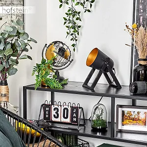 Настільна лампа Novilly Дерево/Метал Натуральний/Чорний/Золотий Сучасний дизайн Поворотний плафон 1 x E27 Вимикач на кабелі synthetic.ua - Фото 1