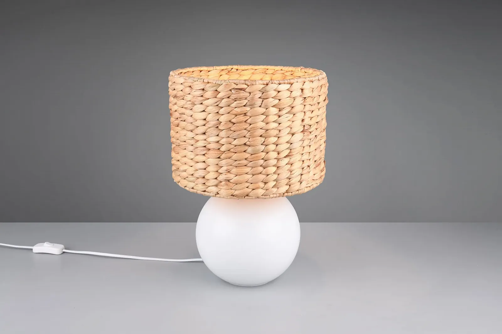 Настільна лампа Trio Leuchten Vina 518990101 Кераміка Абажур із морського листя E27 40 см Біла, фото №2