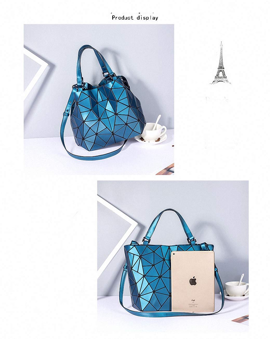 Сумка з верхньою ручкою Ulalaza Геометрична решітка Матова, фото №4