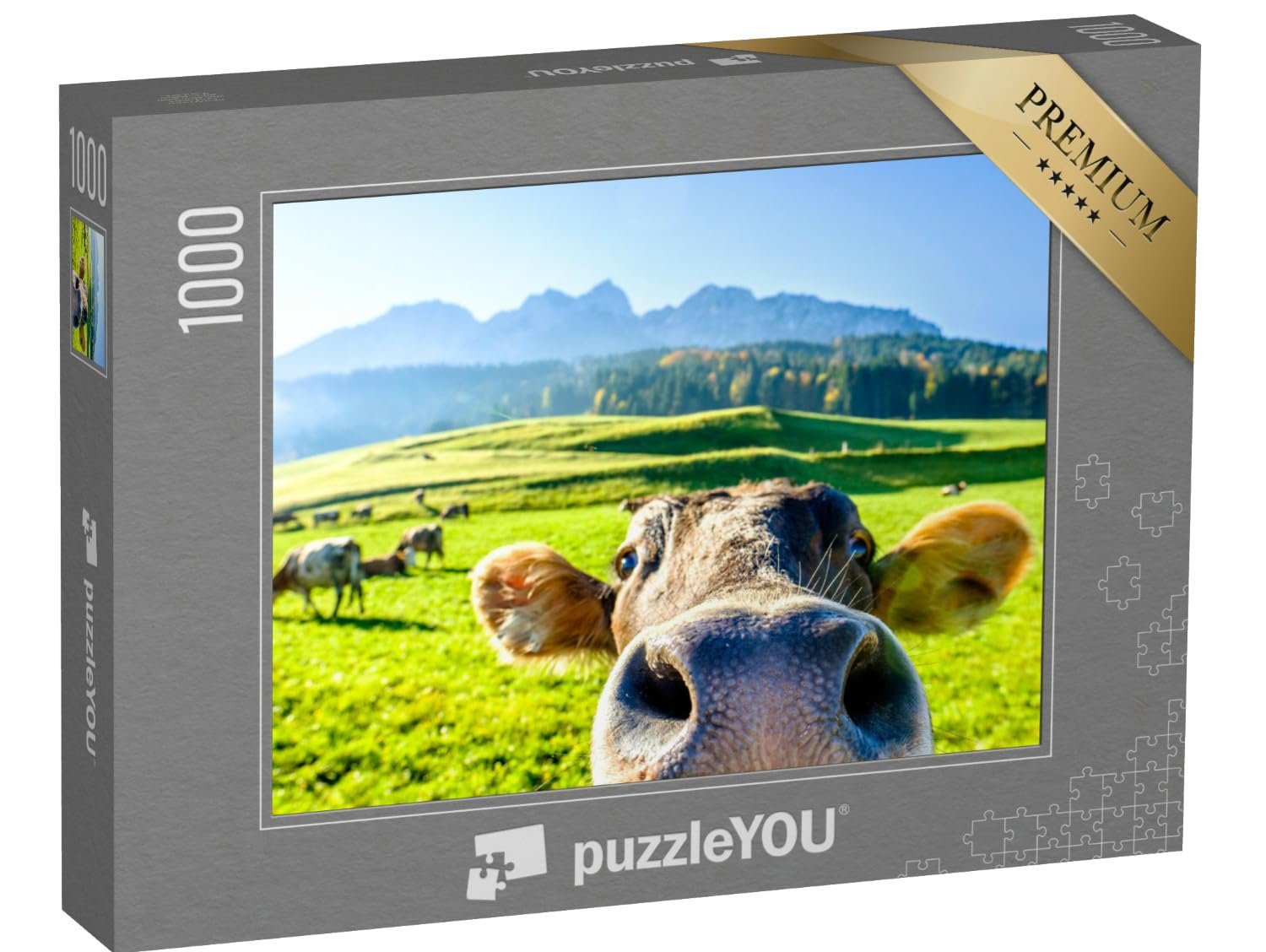Пазл puzzleYOU Animals, Cows & Calves Puzzle Collection "Любопытная корова" 1000 элементов, фото №1