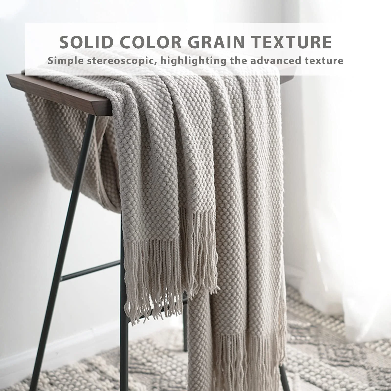 В'язаний Плед LumiSyne Однотонний Плед для Обіймів, фото №4