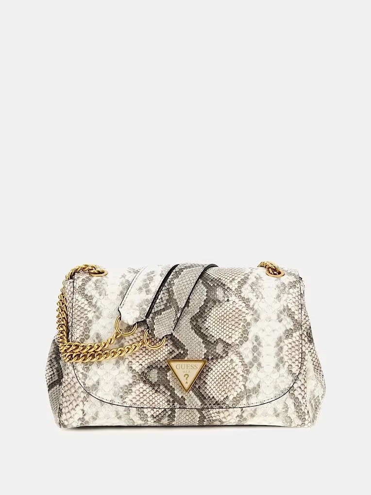 Женская сумка GUESS Crossbody Python print Antique Gold, фото №2