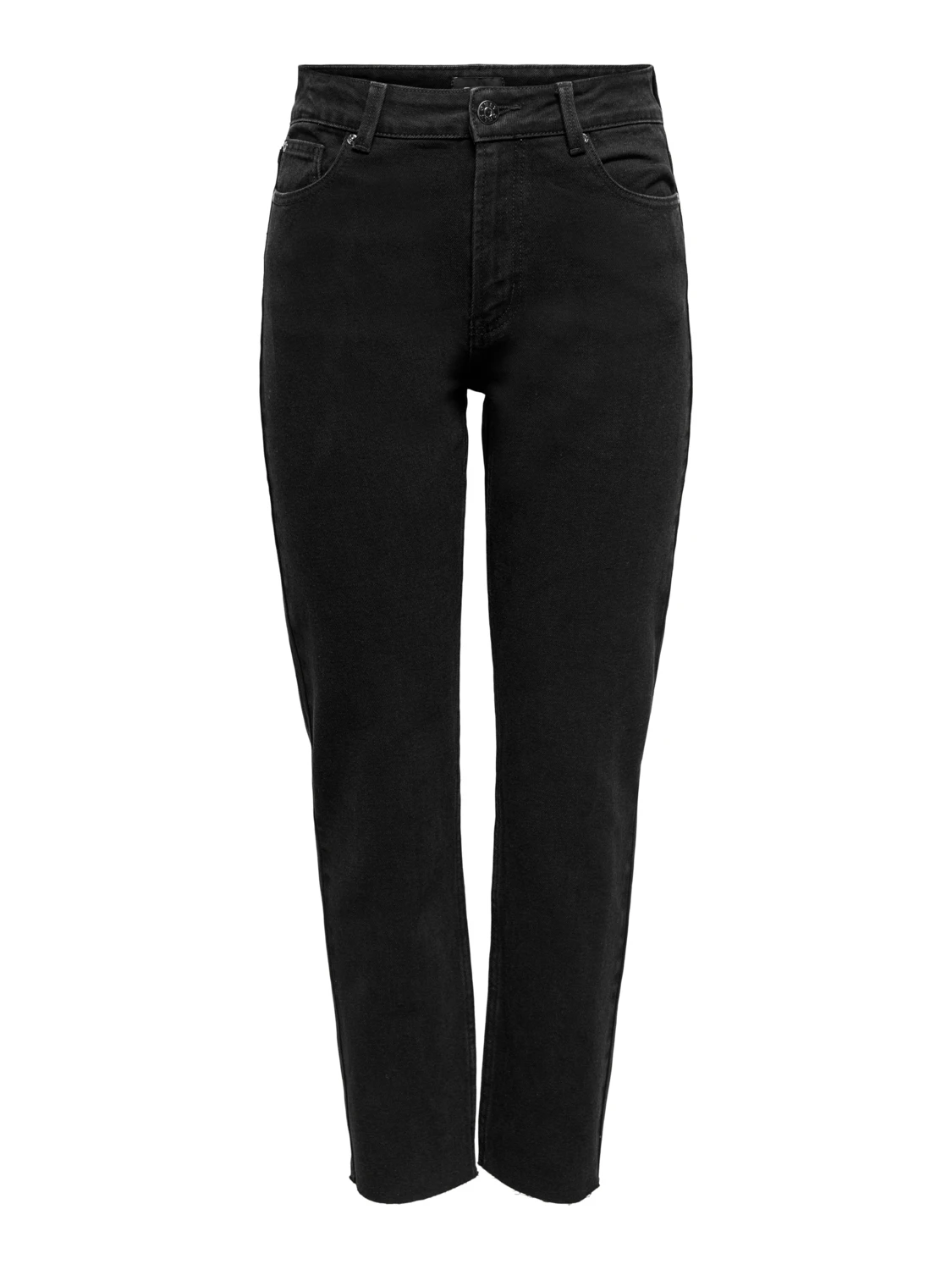 Джинсы ONLY HW STR CRP ANK RAW MAE034 NOOS 15219264 Denim Черные M, фото №5