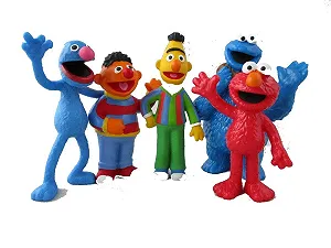 Набор фигурок Comansi Sesame Street 5 шт Гроби, Берт, Эрни, Коржик и Элмо - Фото 1