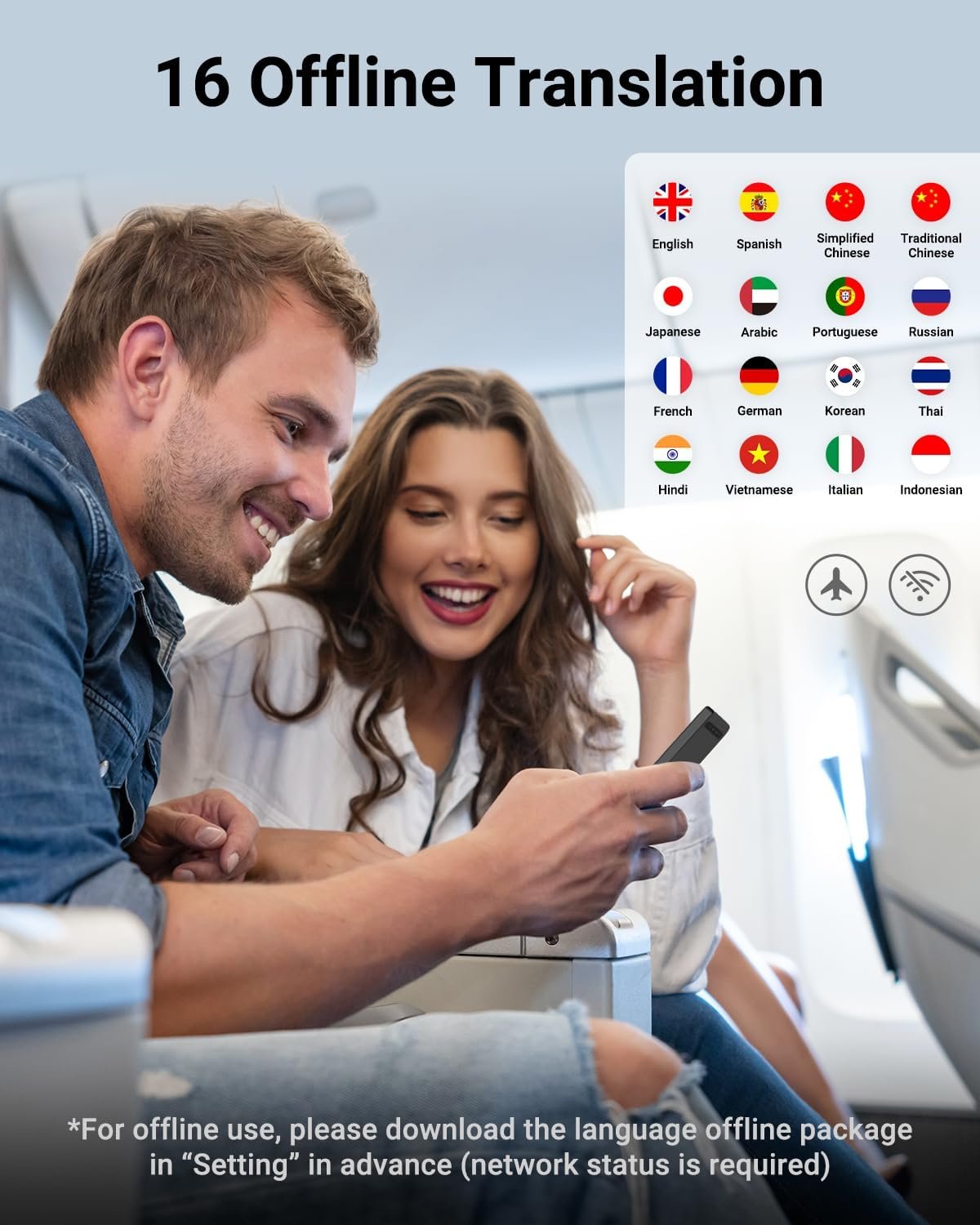 Пристрій для голосового перекладу Xupurtlk W12 144 мови Чорний, фото №3