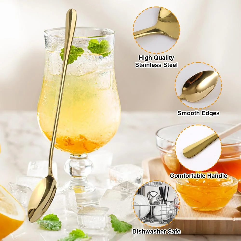 Ложка Latte Macchiato Набір 6 шт, Довга Ручка 20 см Морозива, фото №3