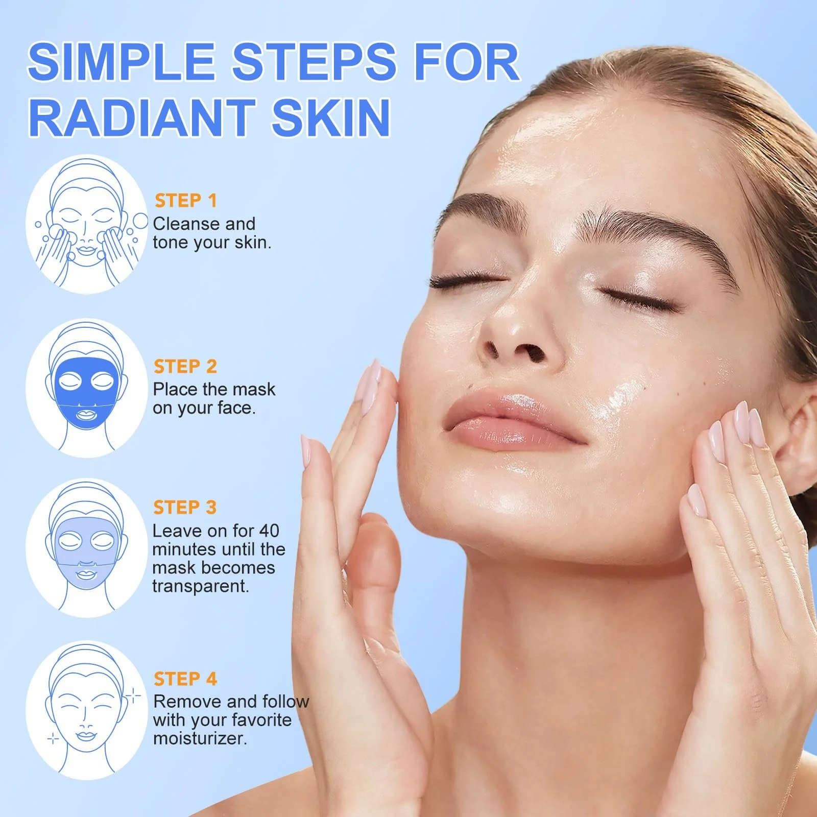 Маска для лица с органическим коллагеном для глубокого восстановления и увлажнения против морщин (6 штук), фото №3