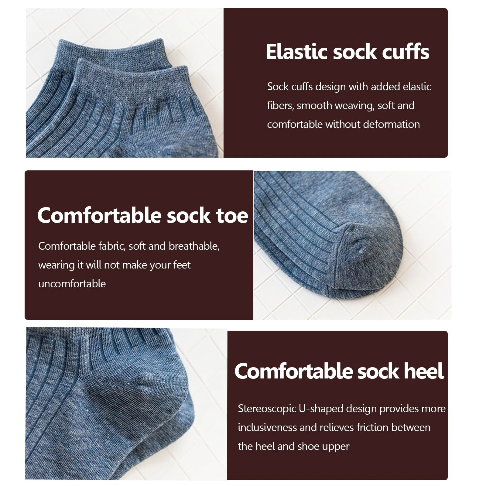 Жіночі шкарпетки Однотонні спортивні шкарпетки 10 пар, фото №3