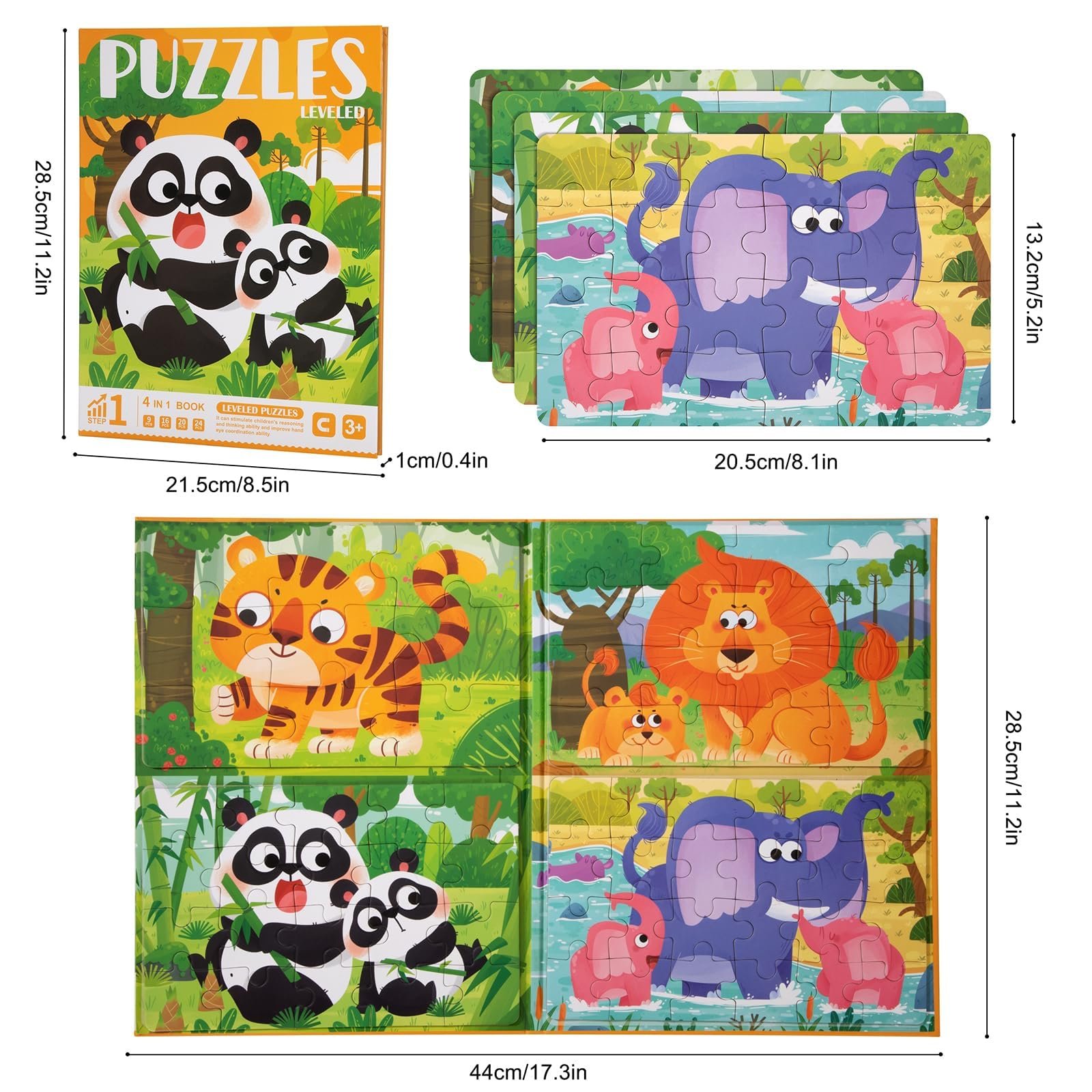 Магнитный пазл Animal Puzzle Book 69 элементов, фото №4