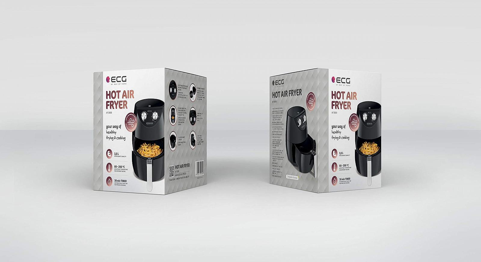 Мультипечь ECG AF 3500 3.5 л Черная 80-200°C 1500 Вт, фото №6 Мультипечь ECG AF 3500 3.5 л Черная 80-200°C 1500 Вт, фото №6