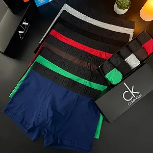 Мужские боксёрские трусы комплект Calvin Klein разноцветные - Фото 1