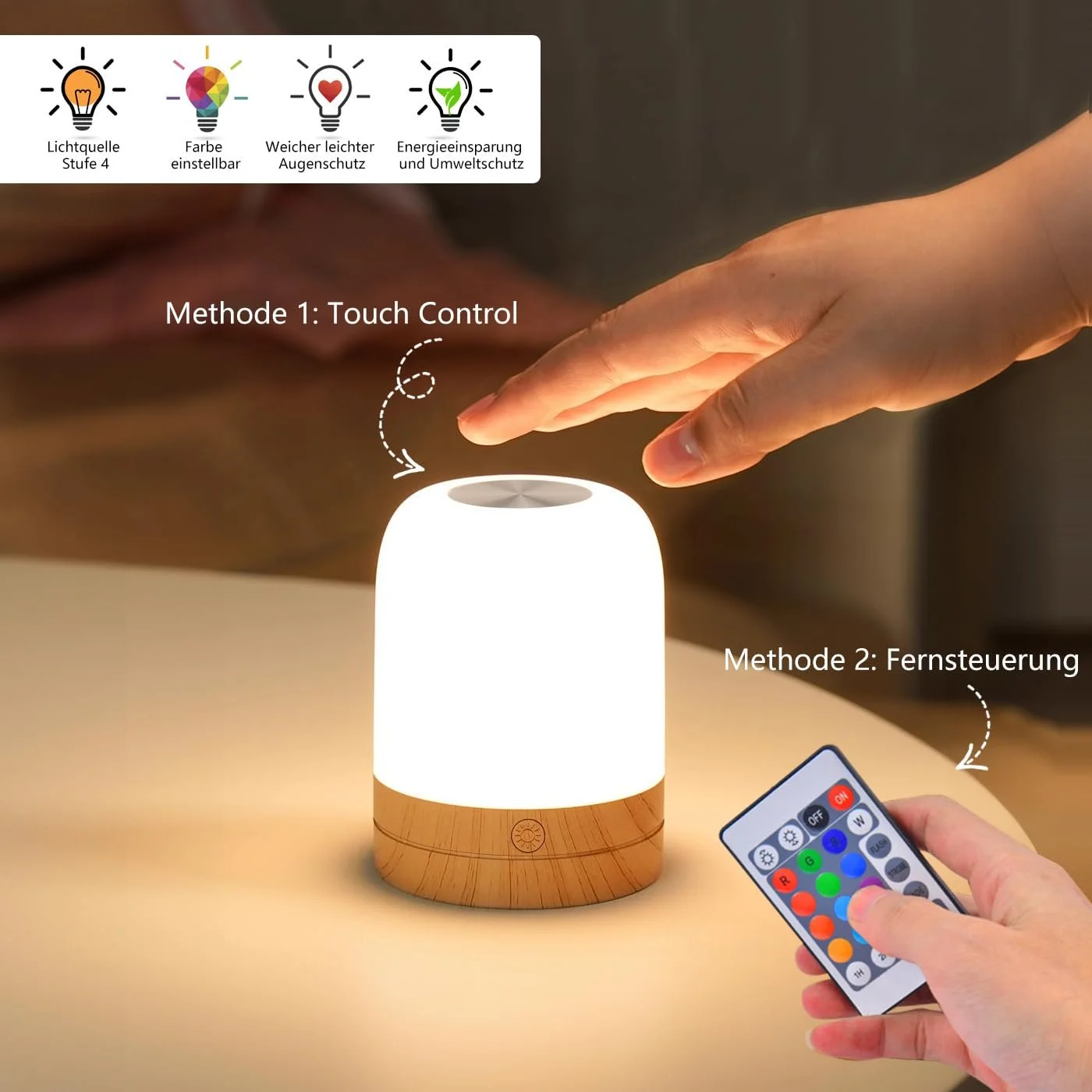 Настільна лампа Adamyee LED RGB Battery Memory Timing, фото №2