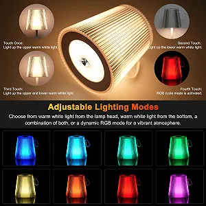 Настольная лампа LED Аккумуляторная Беспроводная 3000 K + RGB IP54 Белая synthetic.ua - Фото 1