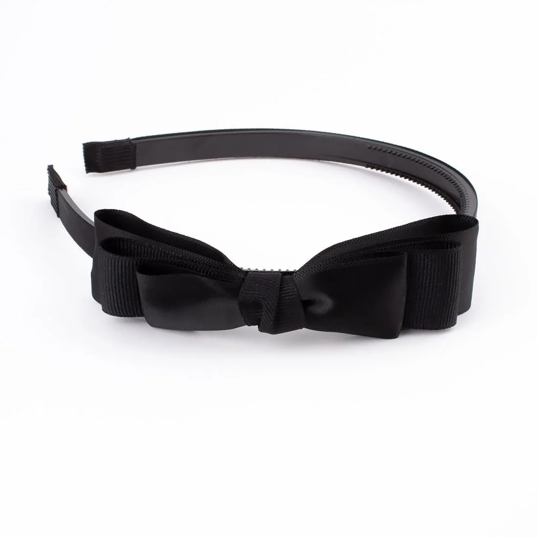 Обруч Beveled Teeth з потрійним бантом, гнучкий та зручний (Чорний), фото №2