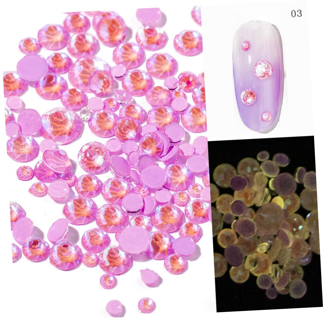 Стрази для нігтів Healvian, флуоресцентні кольори для творчого манікюру та професійного використання, легкі та довговічні для жінок, фото №6