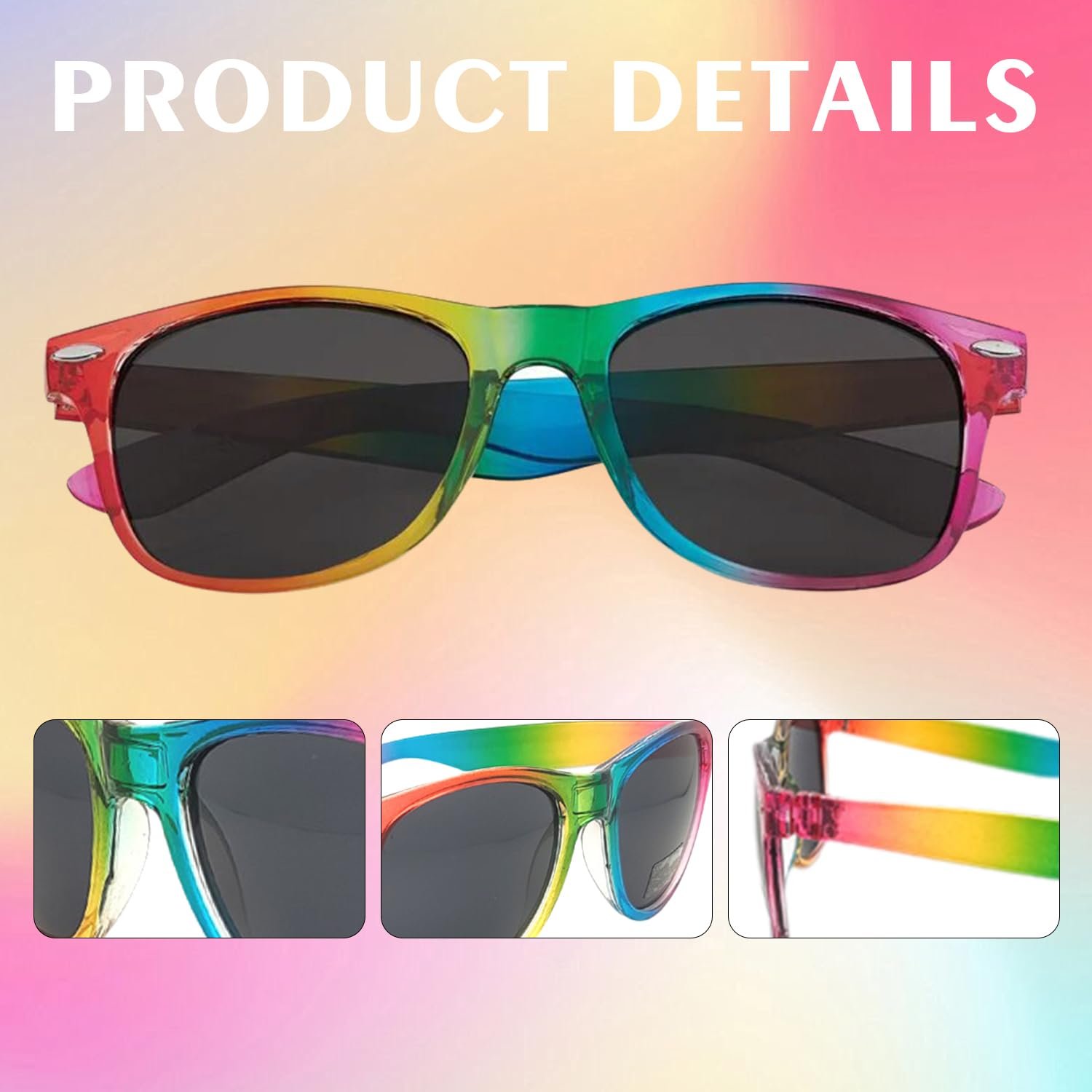 Сонцезахисні окуляри Ретро YUPDFGB Райдужні, фото №3